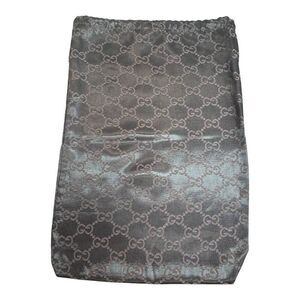 Gucci Black Monogram Logo All Over Drawstring Dust Bag Accessories Purse Handbag
